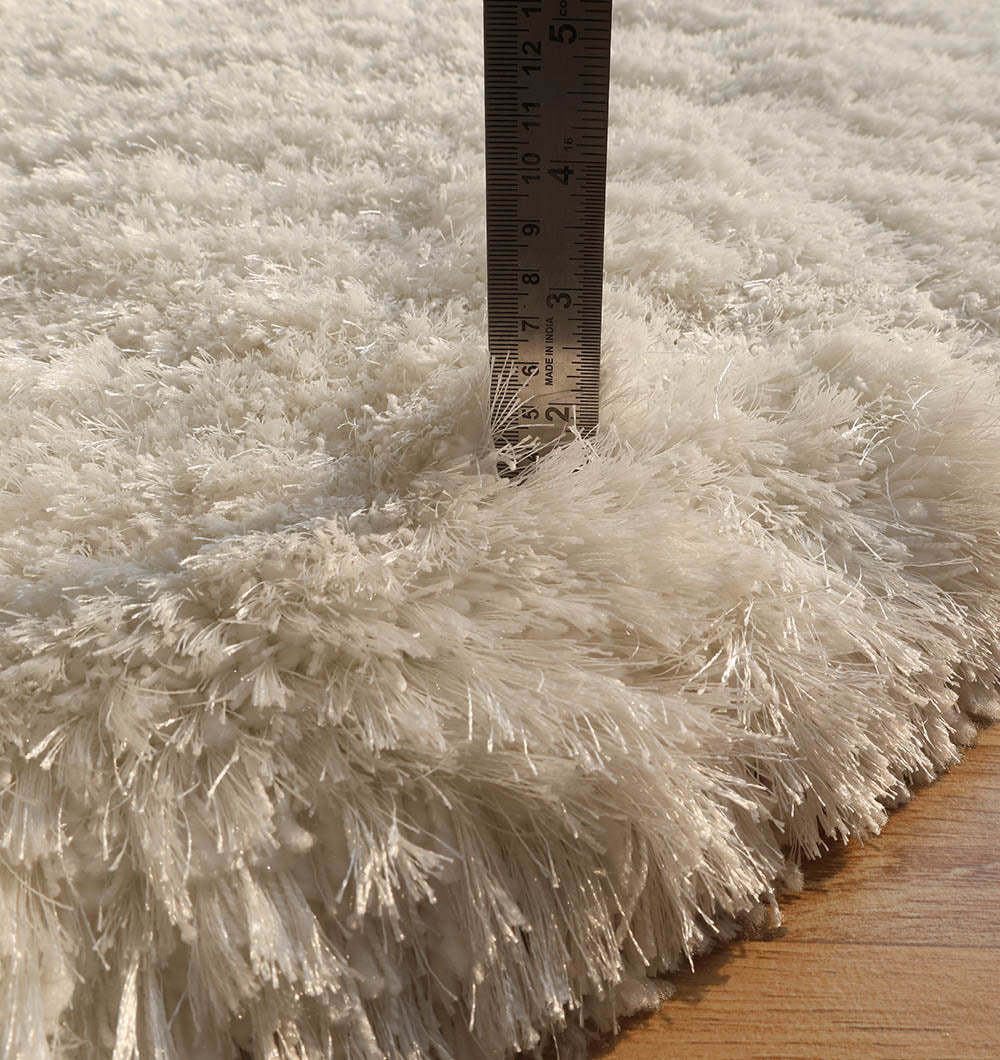Handmade soft and comfort shaggy rug SG-010 White Irregular color area rug