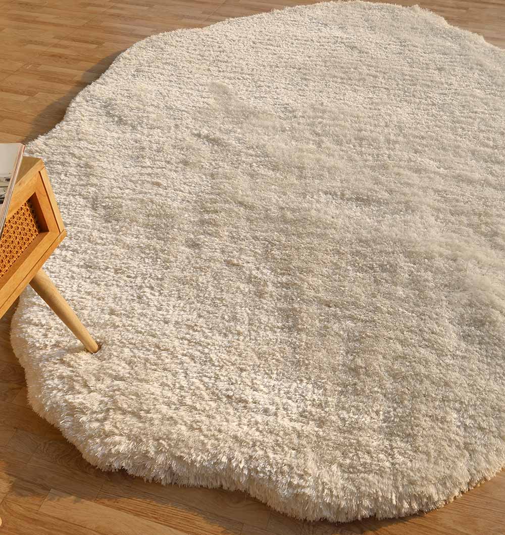 Handmade soft and comfort shaggy rug SG-010 White Irregular color area rug