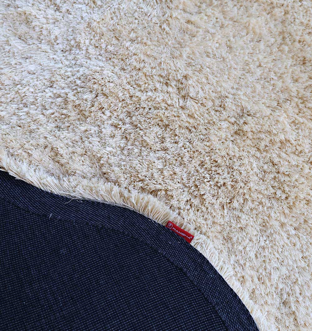 Golden Plush Round & Irregular Rug – Soft Modern Shag Carpet SG-026