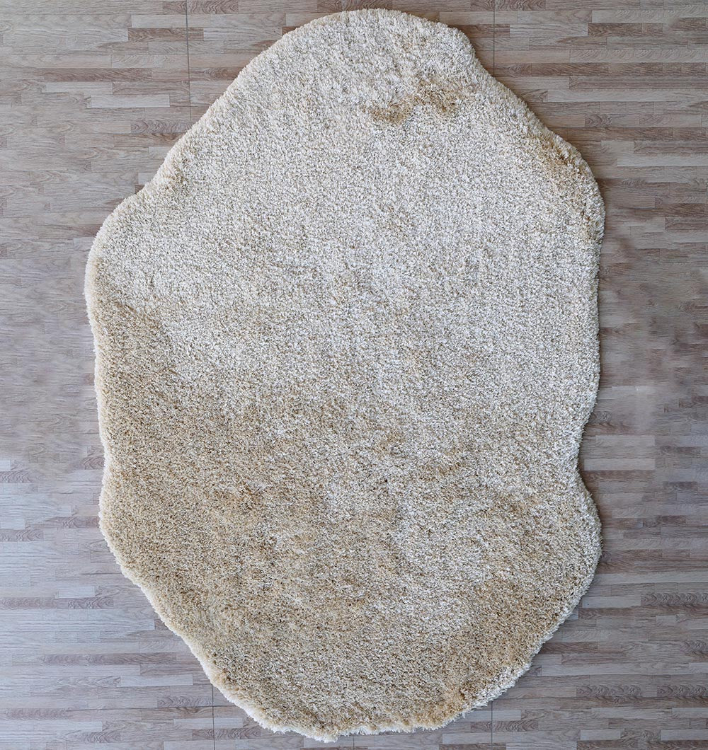 Golden Plush Round & Irregular Rug – Soft Modern Shag Carpet SG-026