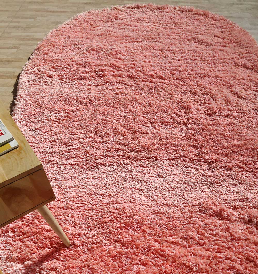 Angled side view showcasing the vibrant pink color and superior durability of the soft shaggy material.