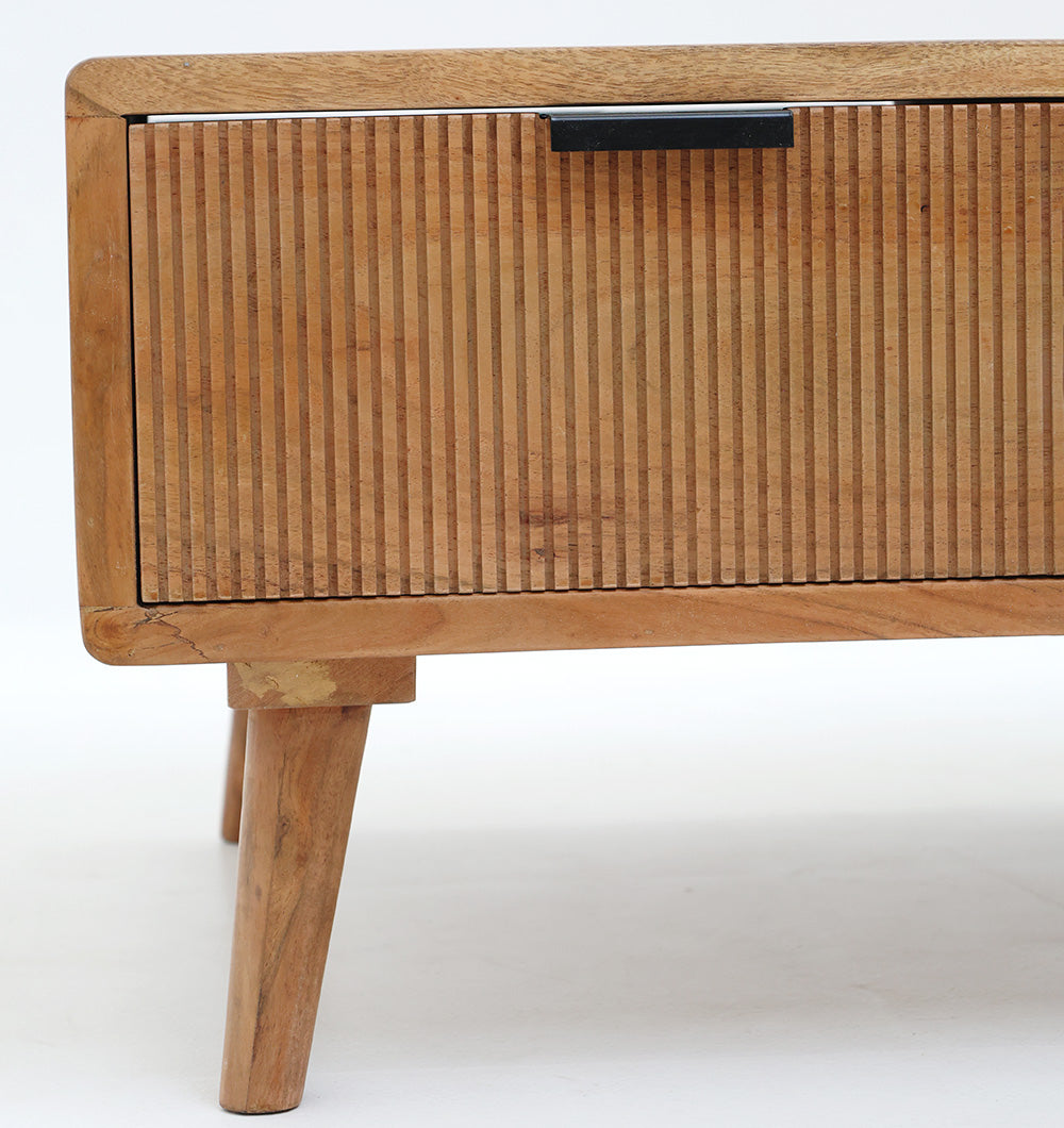 Modern Industrial Acacia Wood Sideboard with Black Metal Base SLI-1067