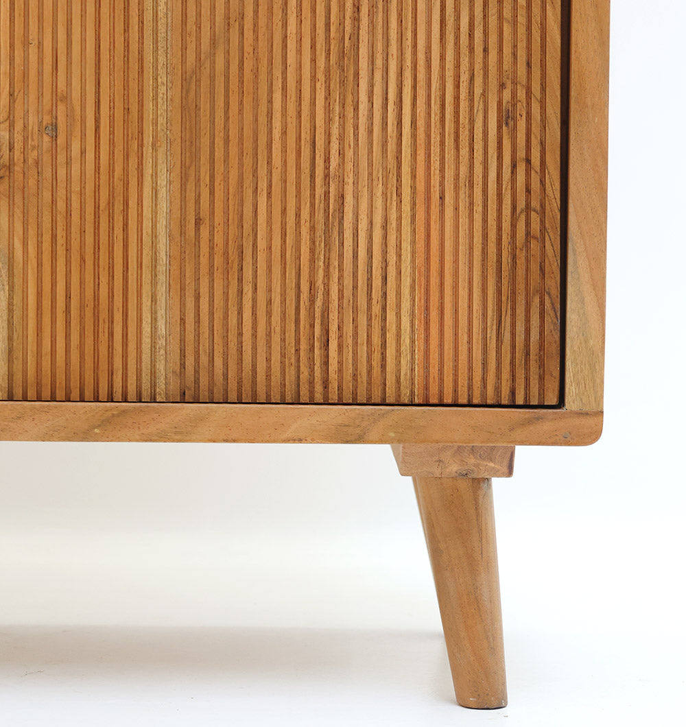 Handcrafted Acacia Wood Cabinet With Open Shelves SLI-1072