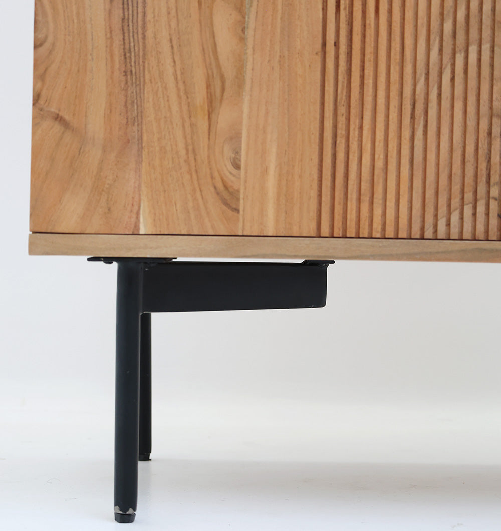 Natural Acacia Wood Sideboard Cabinet Almirah SLI-1085