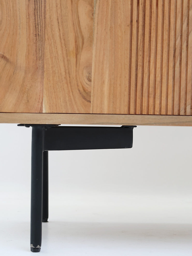 Natural Acacia Wood Sideboard Cabinet Almirah SLI-1085