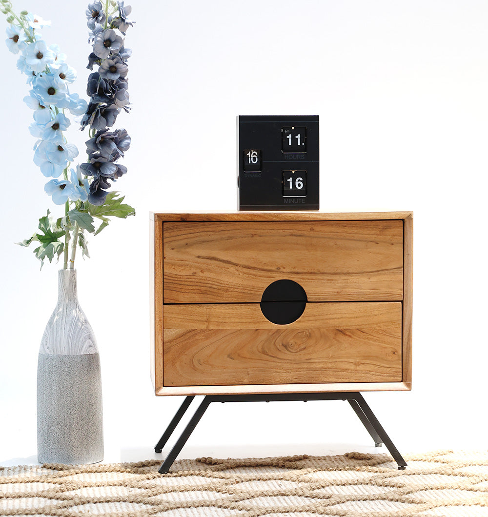 Solid Acacia Wood Sideboard Cabinet – 2 Drawer Storage Unit