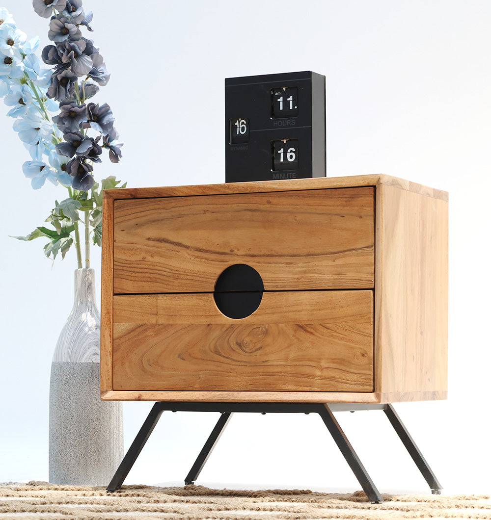 Solid Acacia Wood Sideboard Cabinet – 2 Drawer Storage Unit