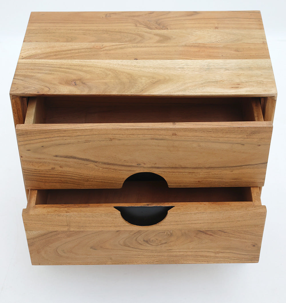 Solid Acacia Wood Sideboard Cabinet – 2 Drawer Storage Unit
