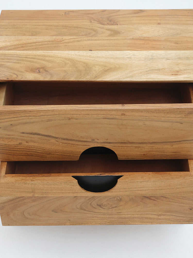 Solid Acacia Wood Sideboard Cabinet – 2 Drawer Storage Unit