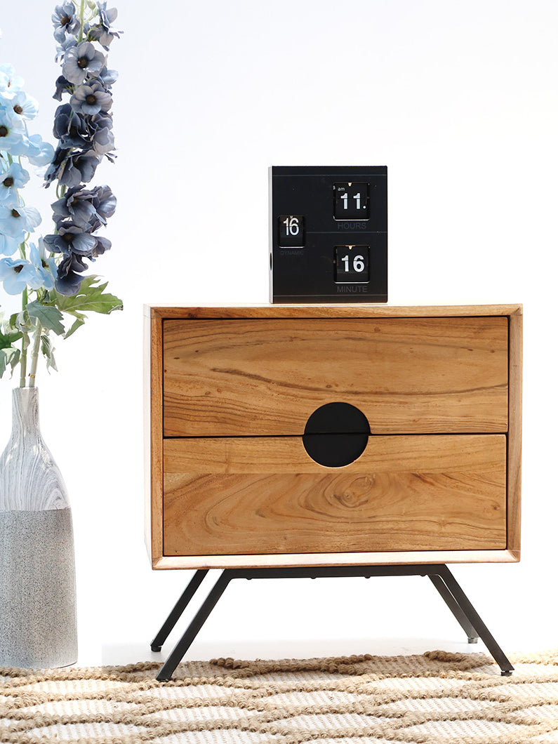 Solid Acacia Wood Sideboard Cabinet – 2 Drawer Storage Unit