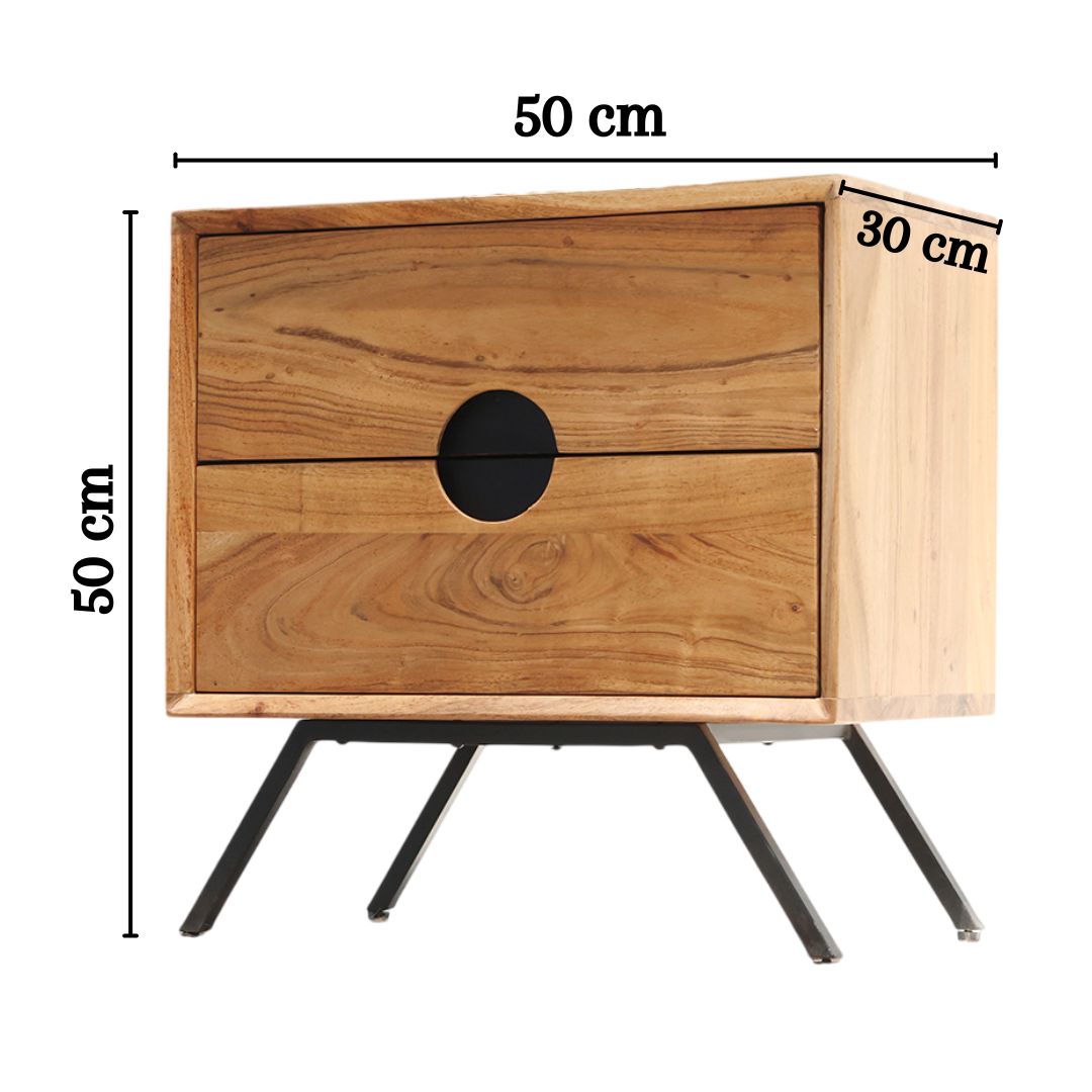 Solid Acacia Wood Sideboard Cabinet – 2 Drawer Storage Unit