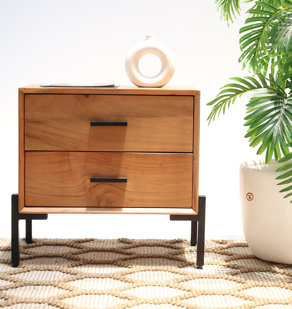 Solid Acacia Wood Sideboard Cabinet – 2 Drawer Storage Unit