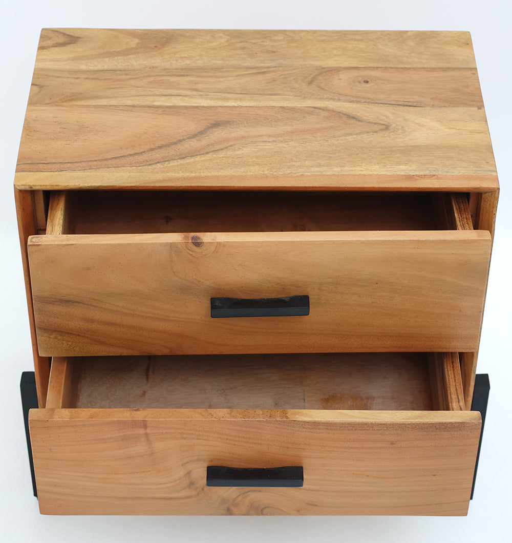 Solid Acacia Wood Sideboard Cabinet – 2 Drawer Storage Unit