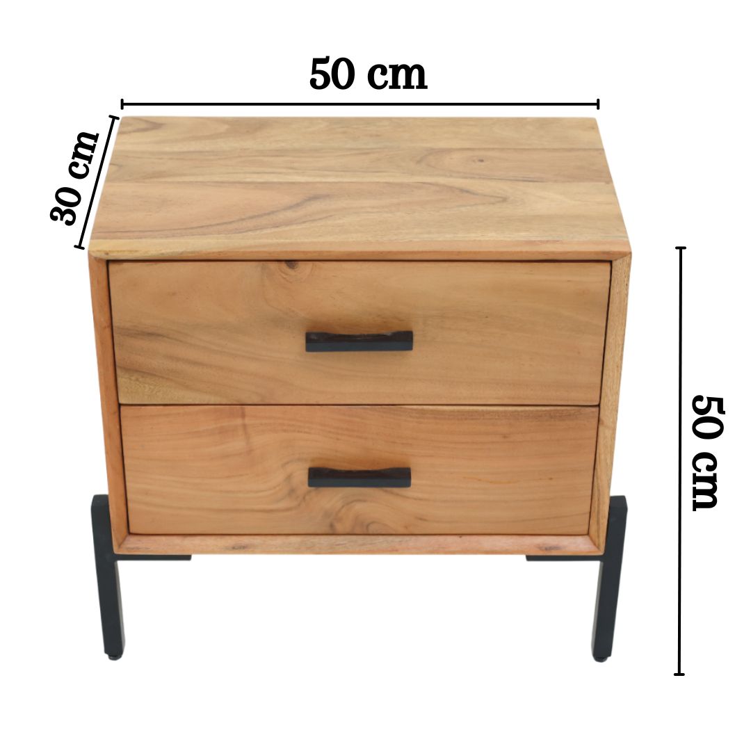 Solid Acacia Wood Sideboard Cabinet – 2 Drawer Storage Unit
