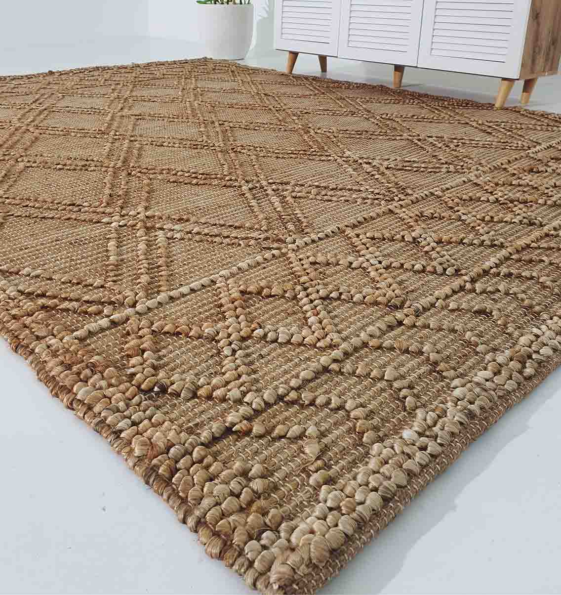 Floor Woven Living Room Rug Natural Color Rectangle Shape SR-019