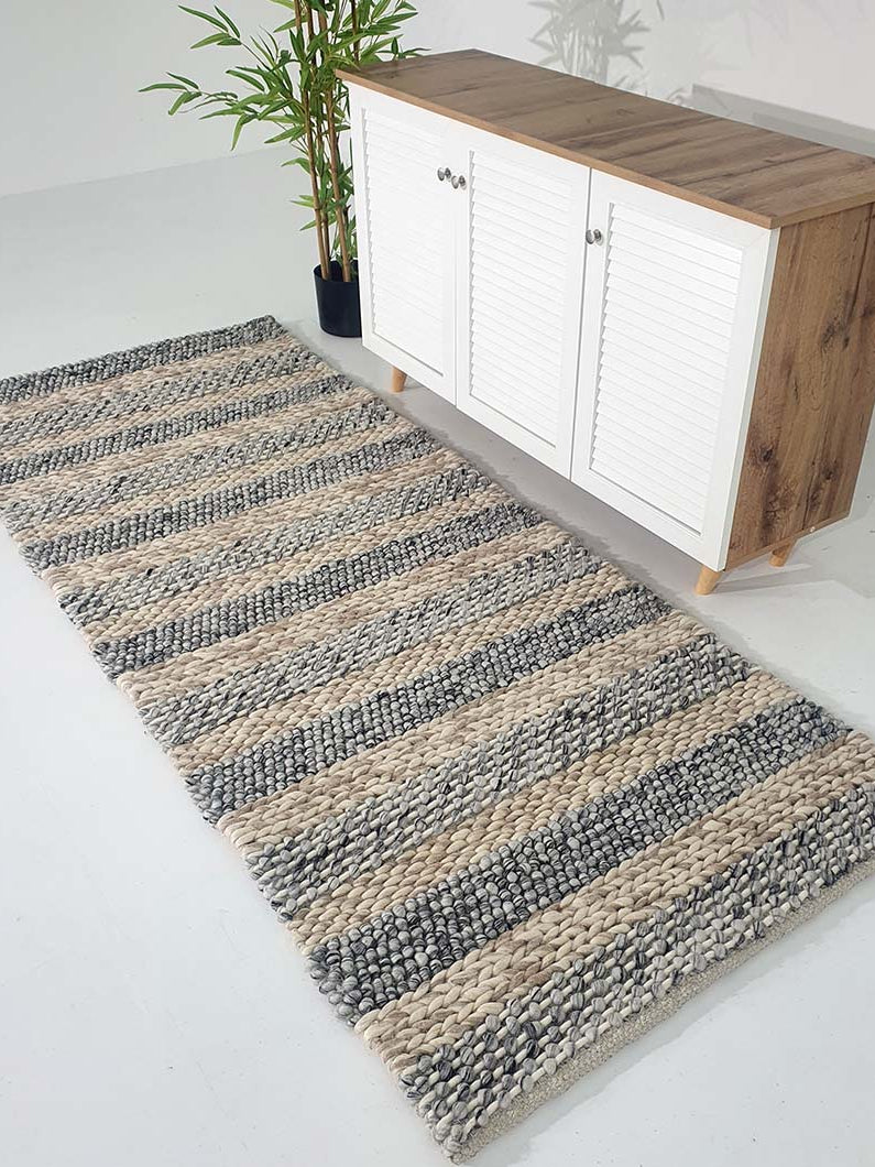 Wool & Cotton Bedroom Rug, Living room Rug, Floor Woven Rug SR-050