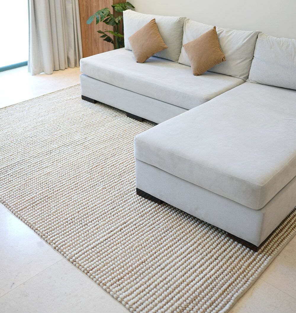 Natural White Woven Rug For Home Decore. SRN-027