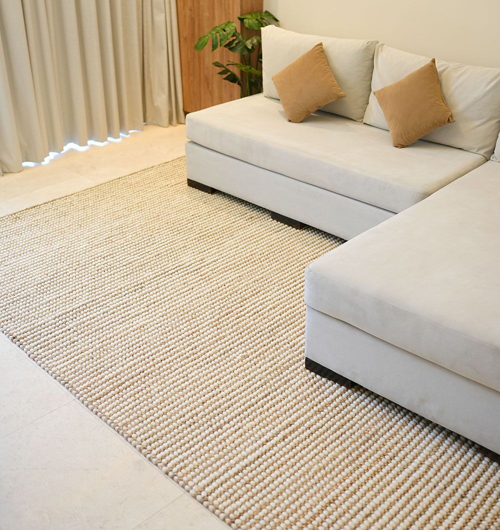 Natural White Woven Rug For Home Decore. SRN-027