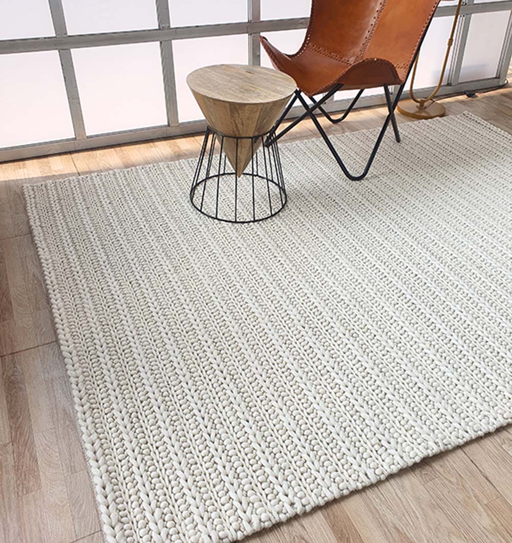 Natural White Woven Rug For Home Decore SRN-028