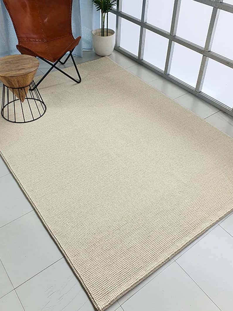 Natural White Color Woven Rug For Home Decor SRN-032