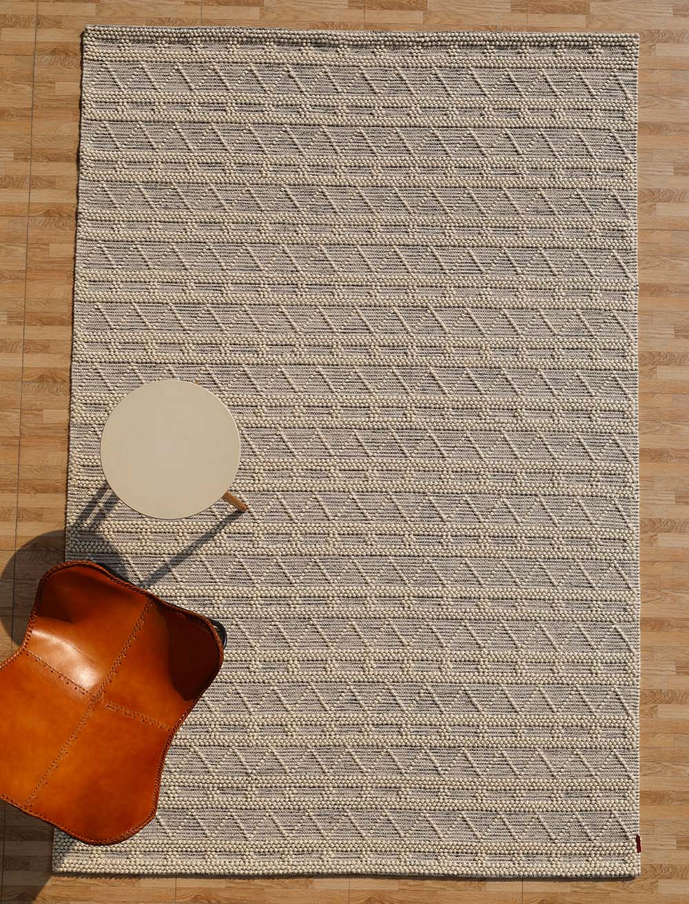 Wool & Cotton Woven Rug Area Rug With Natural Color SRN-040