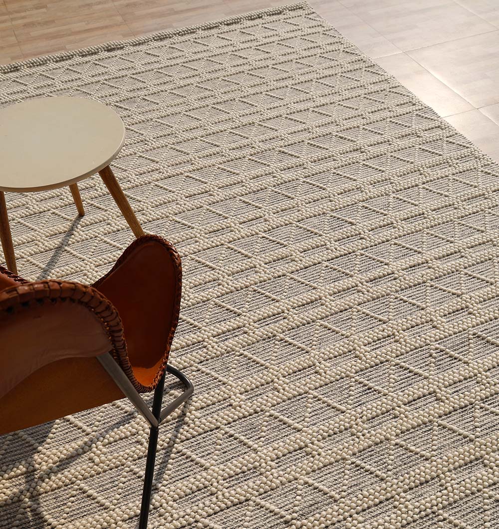 Wool & Cotton Woven Rug Area Rug With Natural Color SRN-040