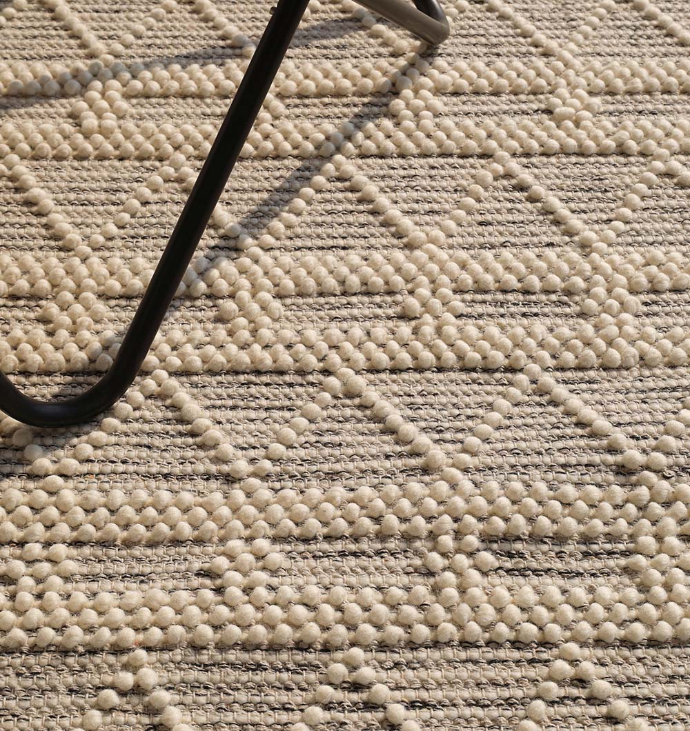 Wool & Cotton Woven Rug Area Rug With Natural Color SRN-040