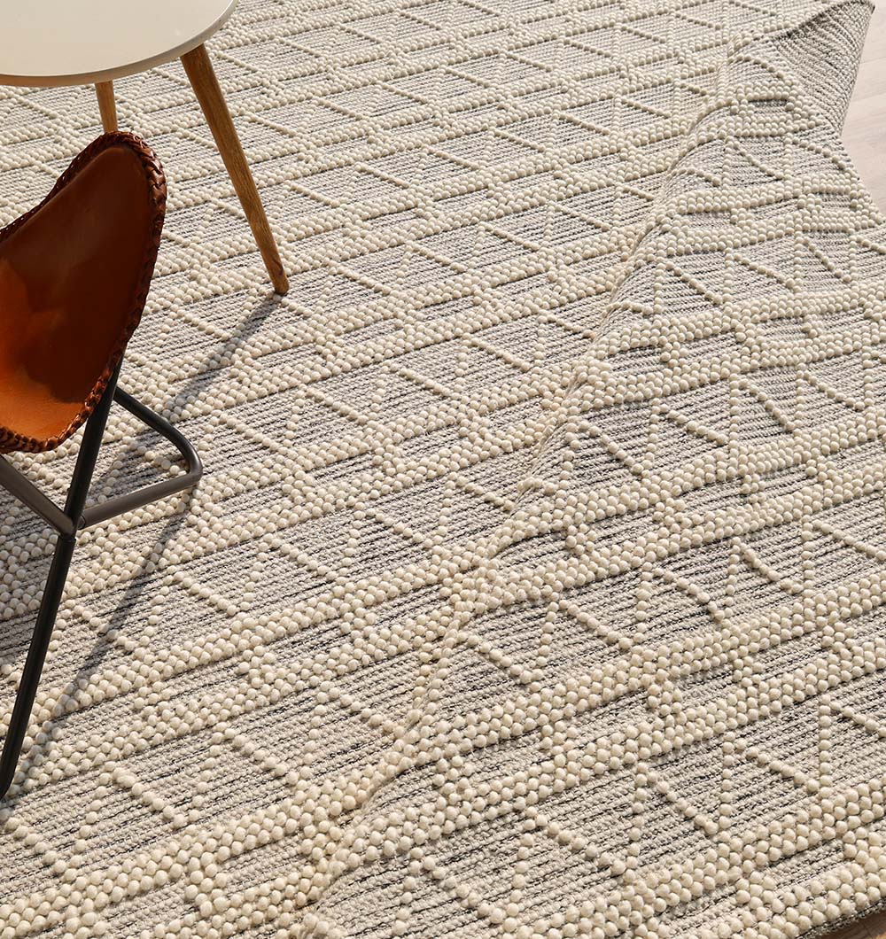 Wool & Cotton Woven Rug Area Rug With Natural Color SRN-040