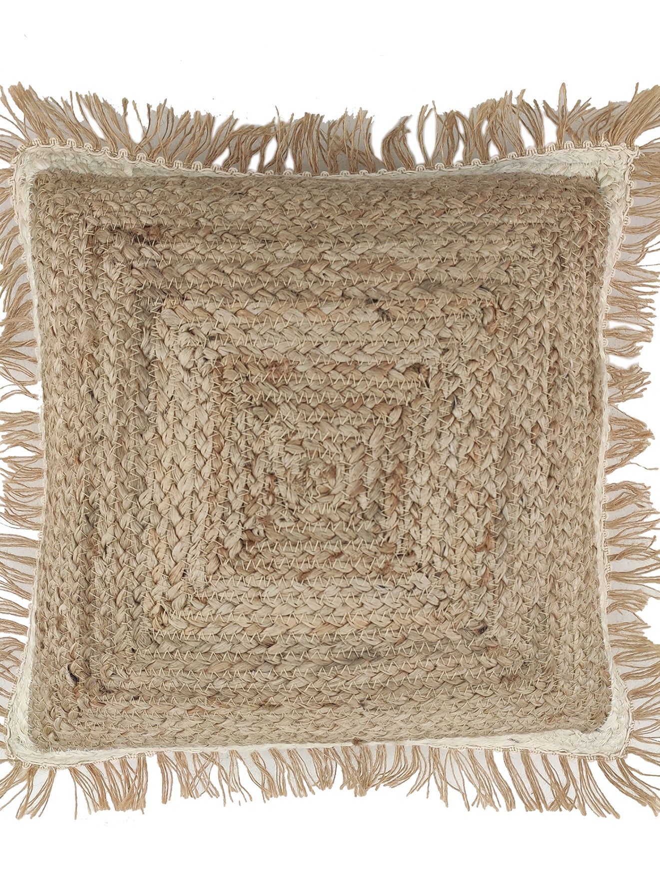 Jute Cushion With Small Fringes cs-145