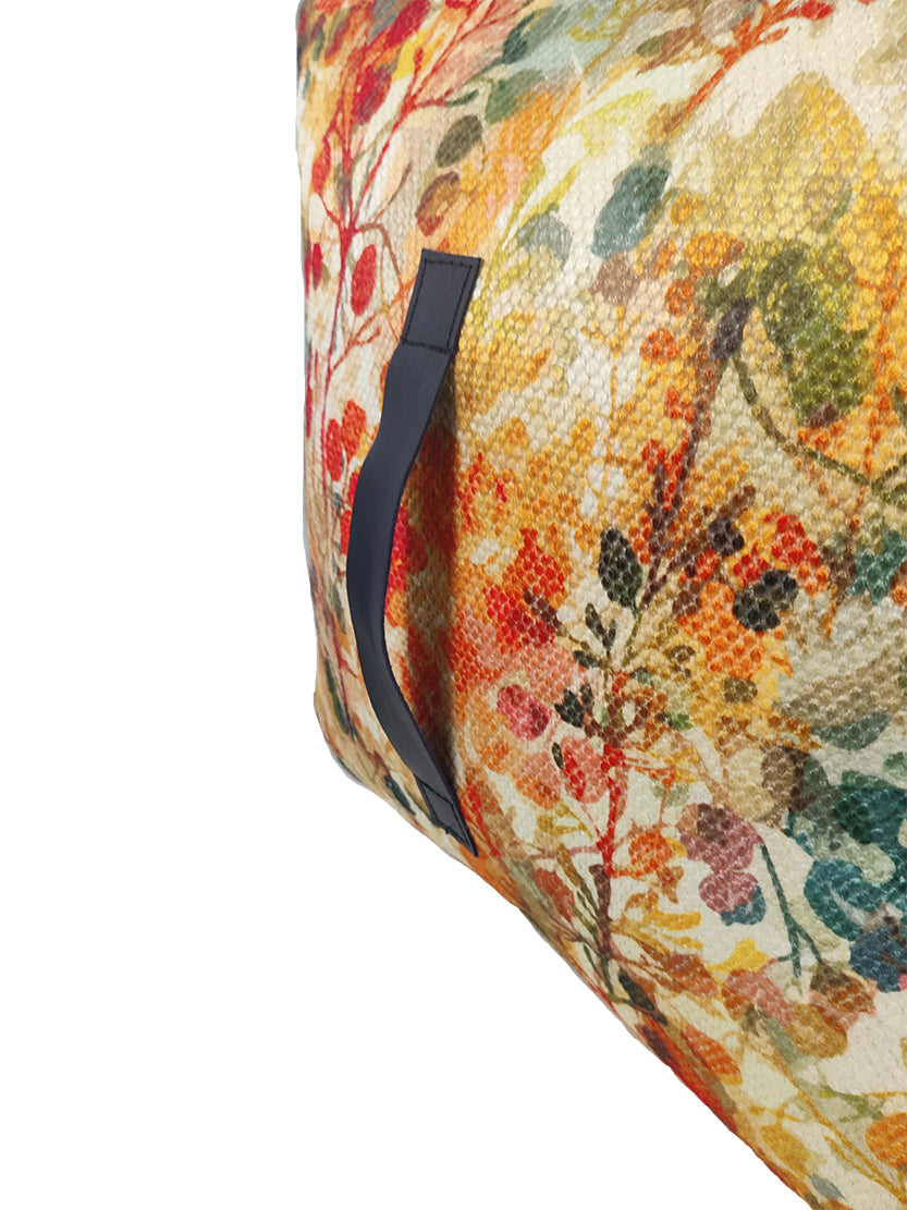 Multi Colored Floral Printed Pouf PF-115