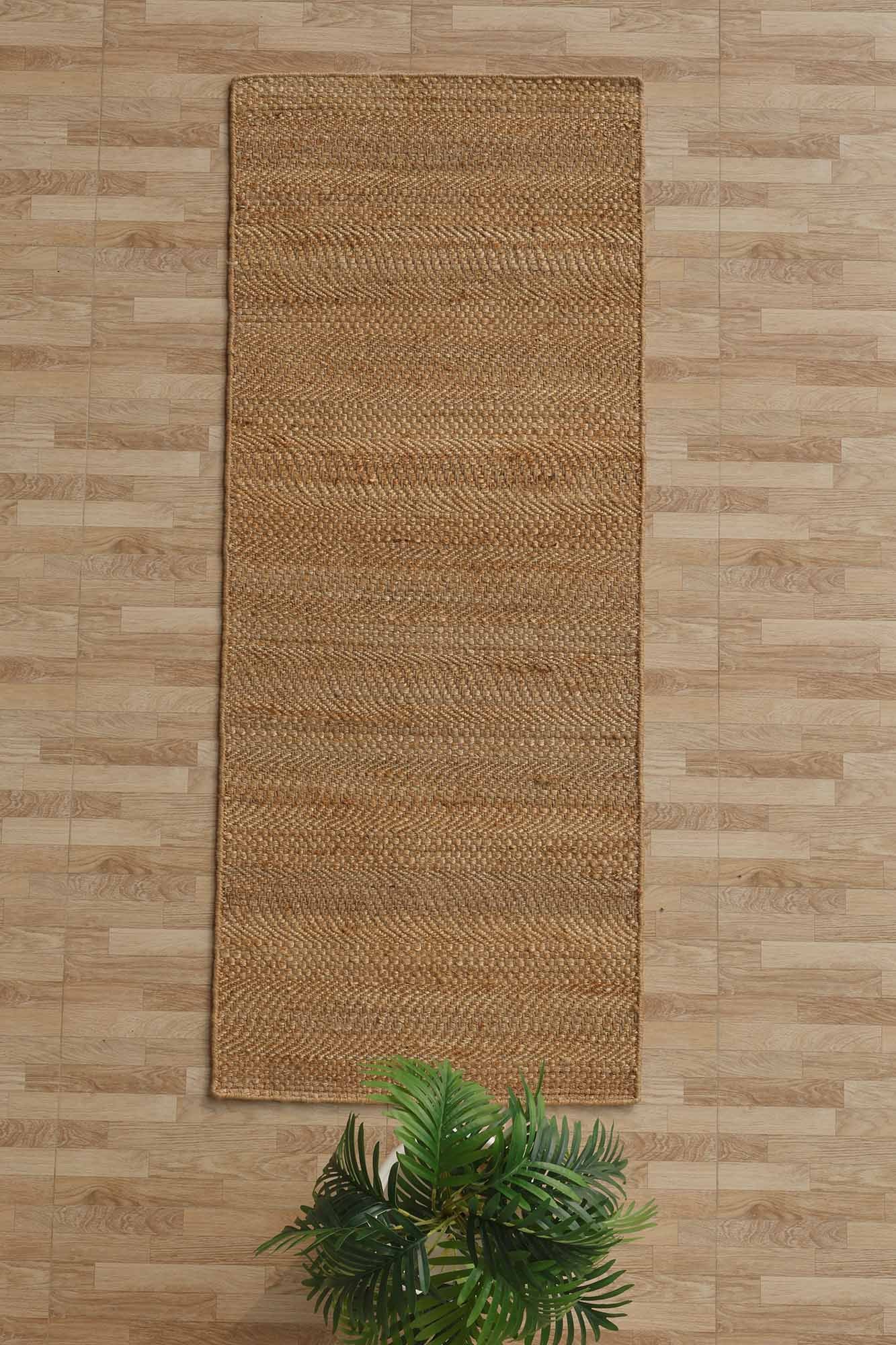 Main product image of the natural color Jute runner rug, ideal for long, narrow spaces.