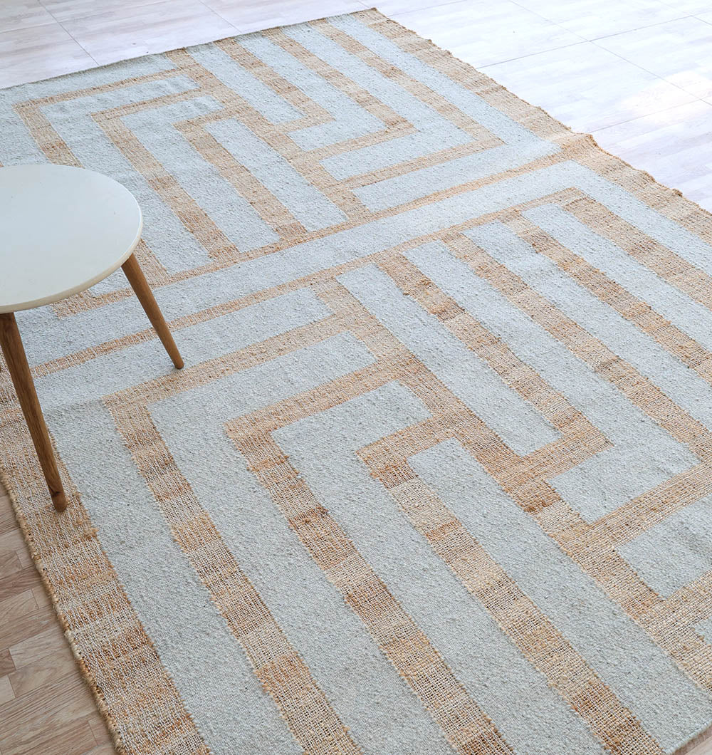 Jute & Wool Natural Color Hand Woven Rug WR-036