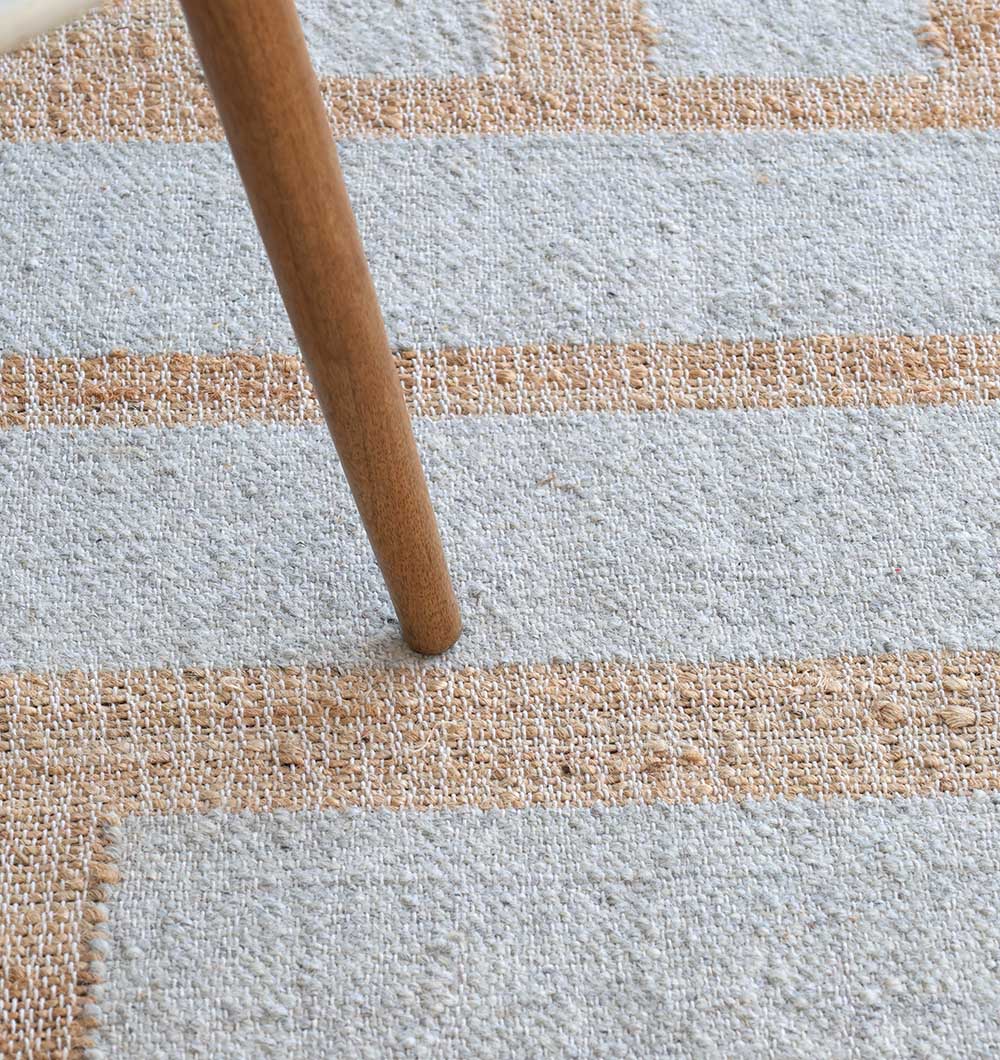 Jute & Wool Natural Color Hand Woven Rug WR-036