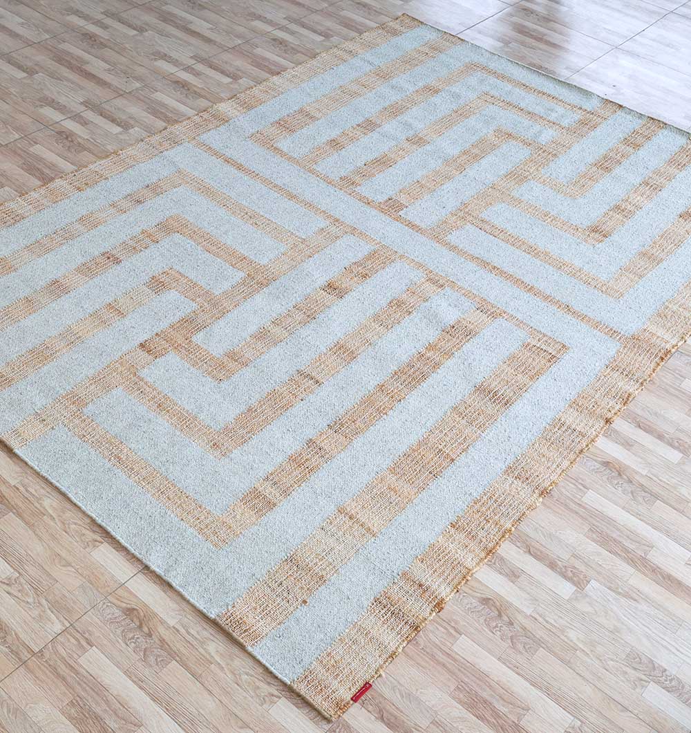 Jute & Wool Natural Color Hand Woven Rug WR-036