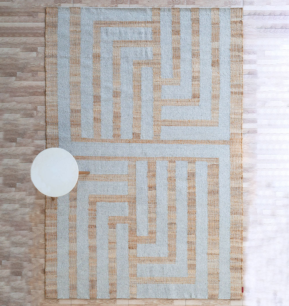 Jute & Wool Natural Color Hand Woven Rug WR-036