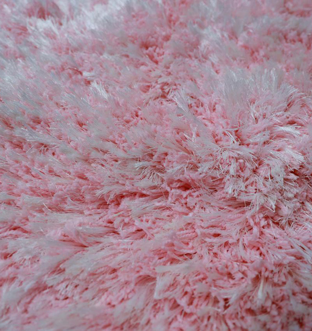 Light Pink Color Dining Room Shaggy Rug - SG 02