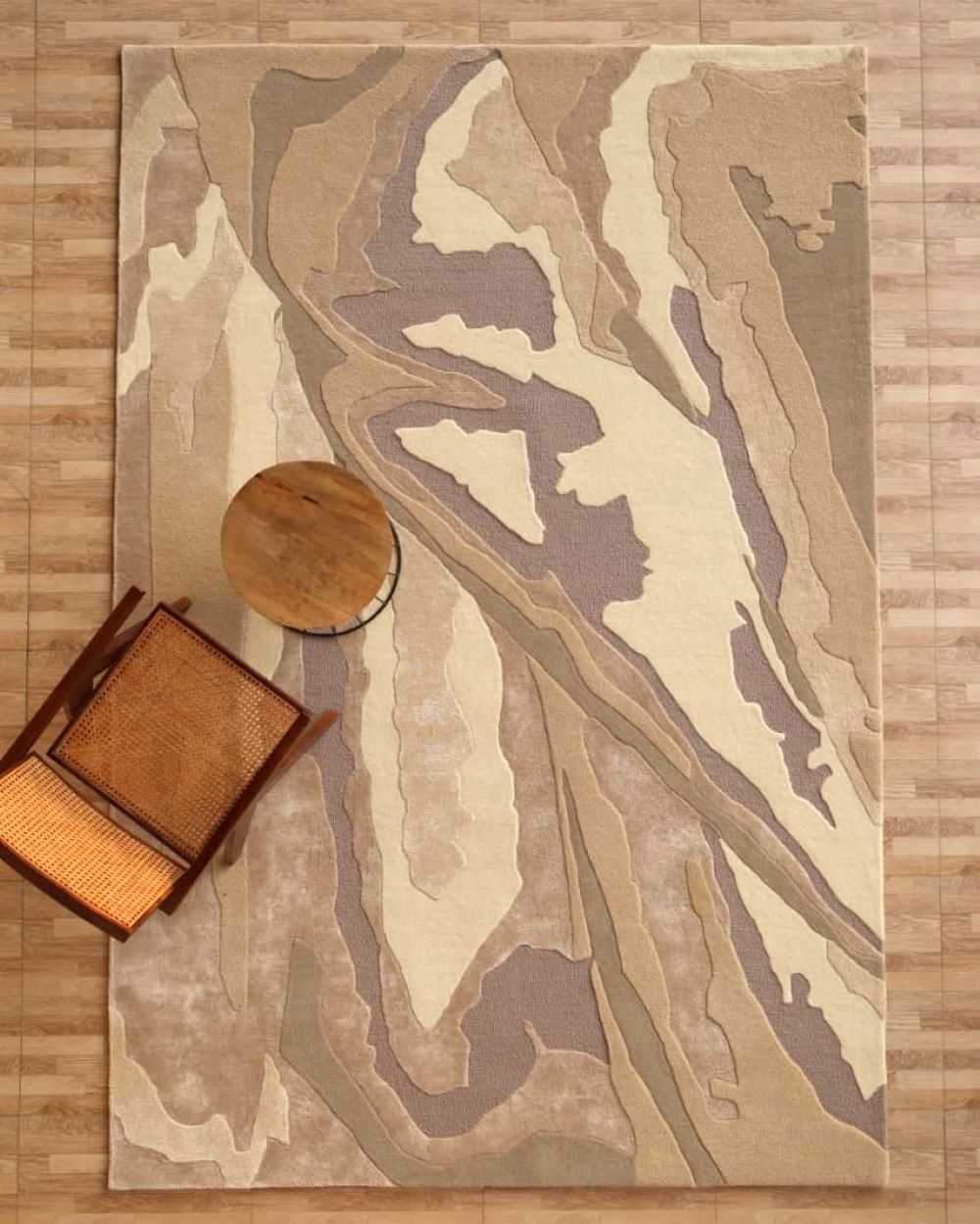 Abstract Wool & Viscose Handmade Carpet 200x300 – HTWV-179