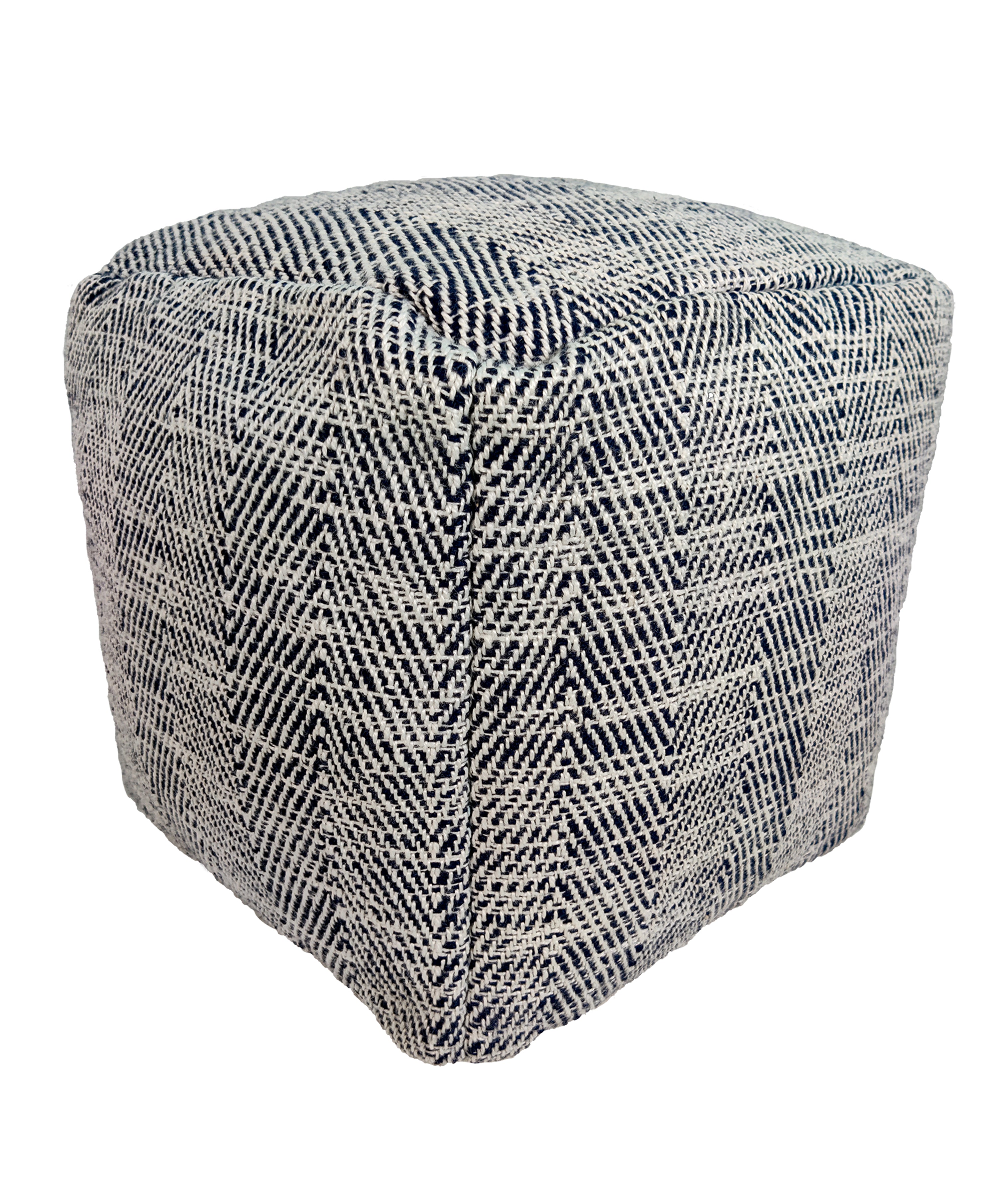 Blue Color Polyester Pouf PF-104