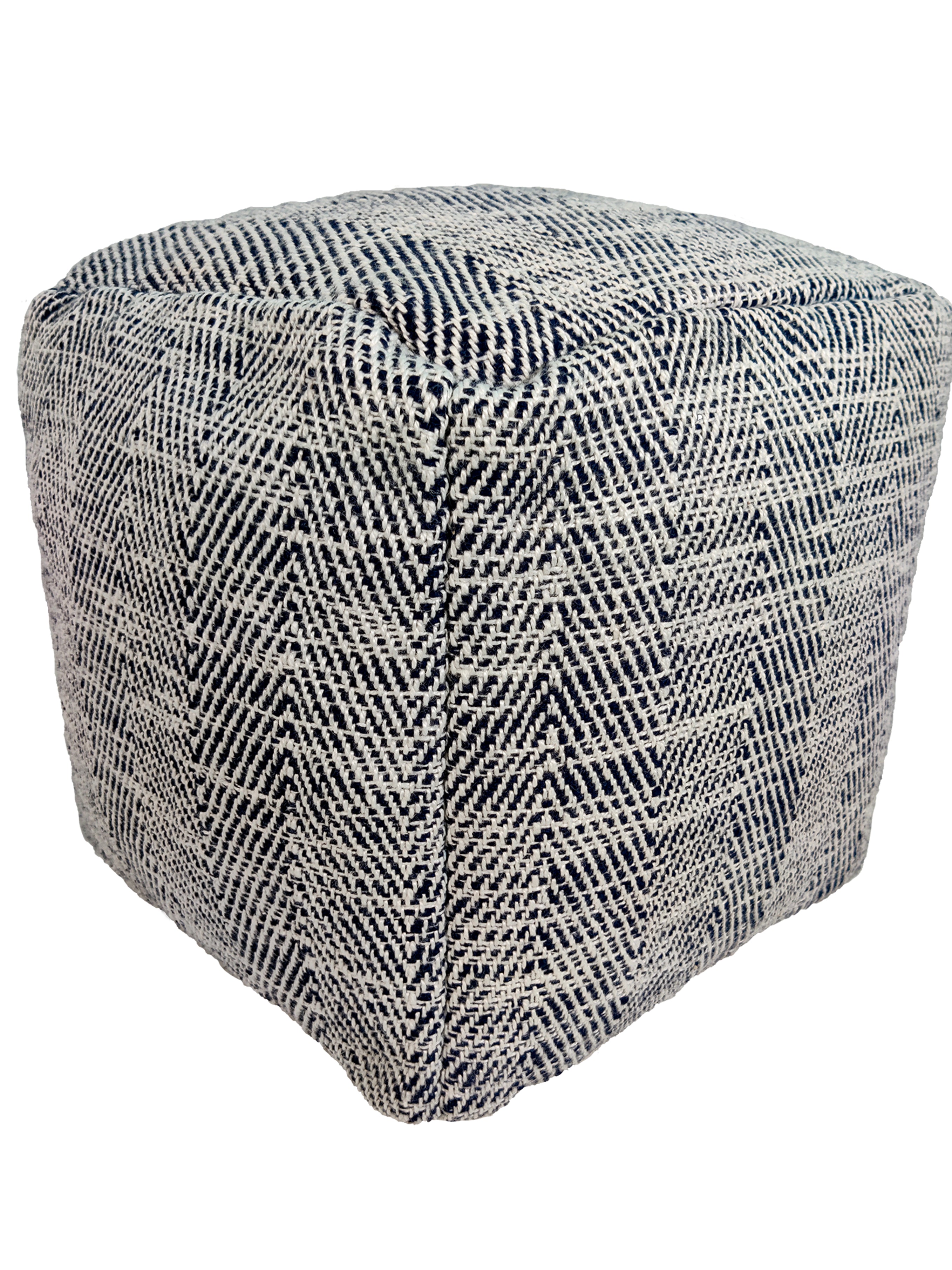 Blue Color Polyester Pouf PF-104