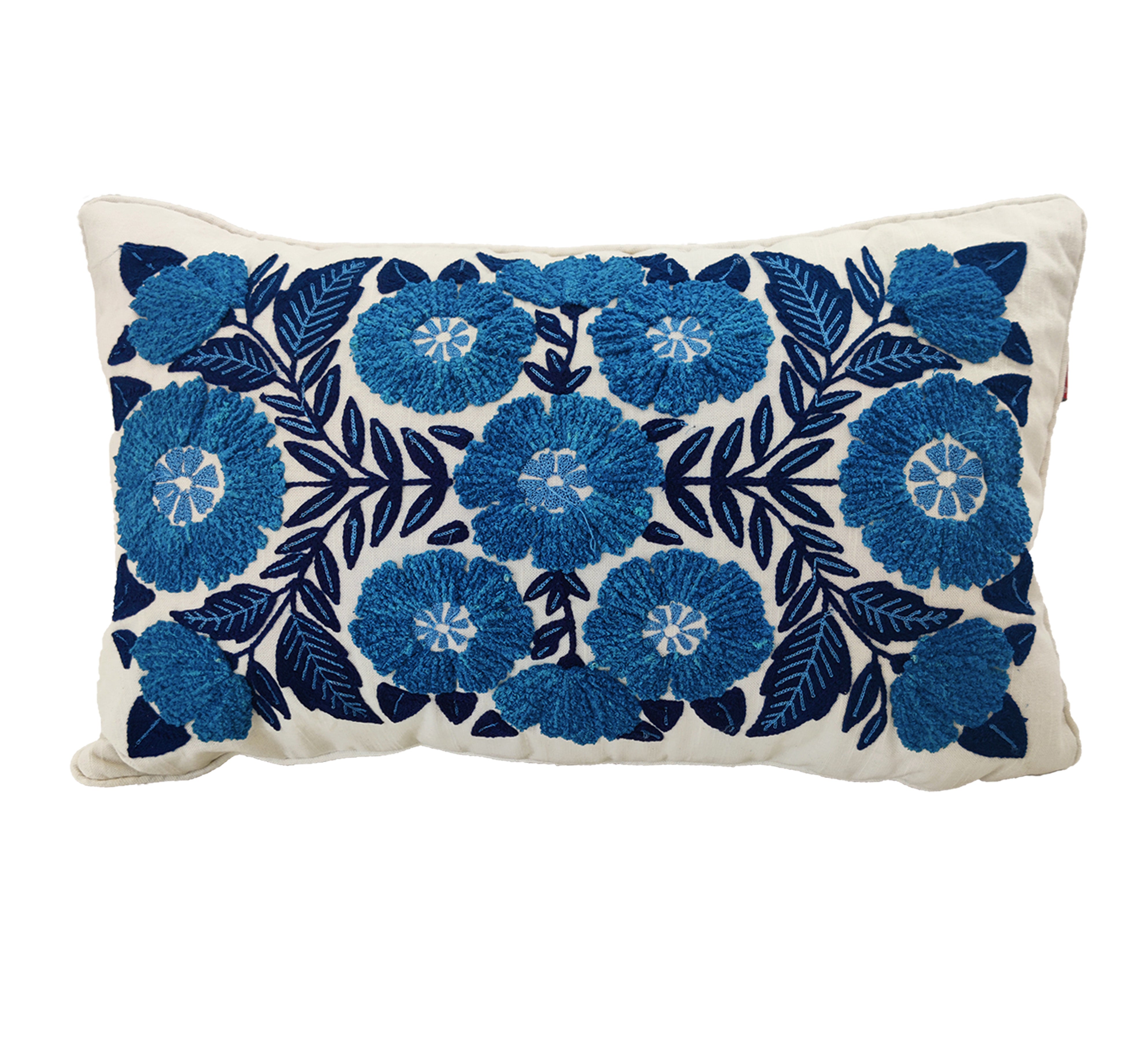 Blue Flower Embroidery Cushion CS-267