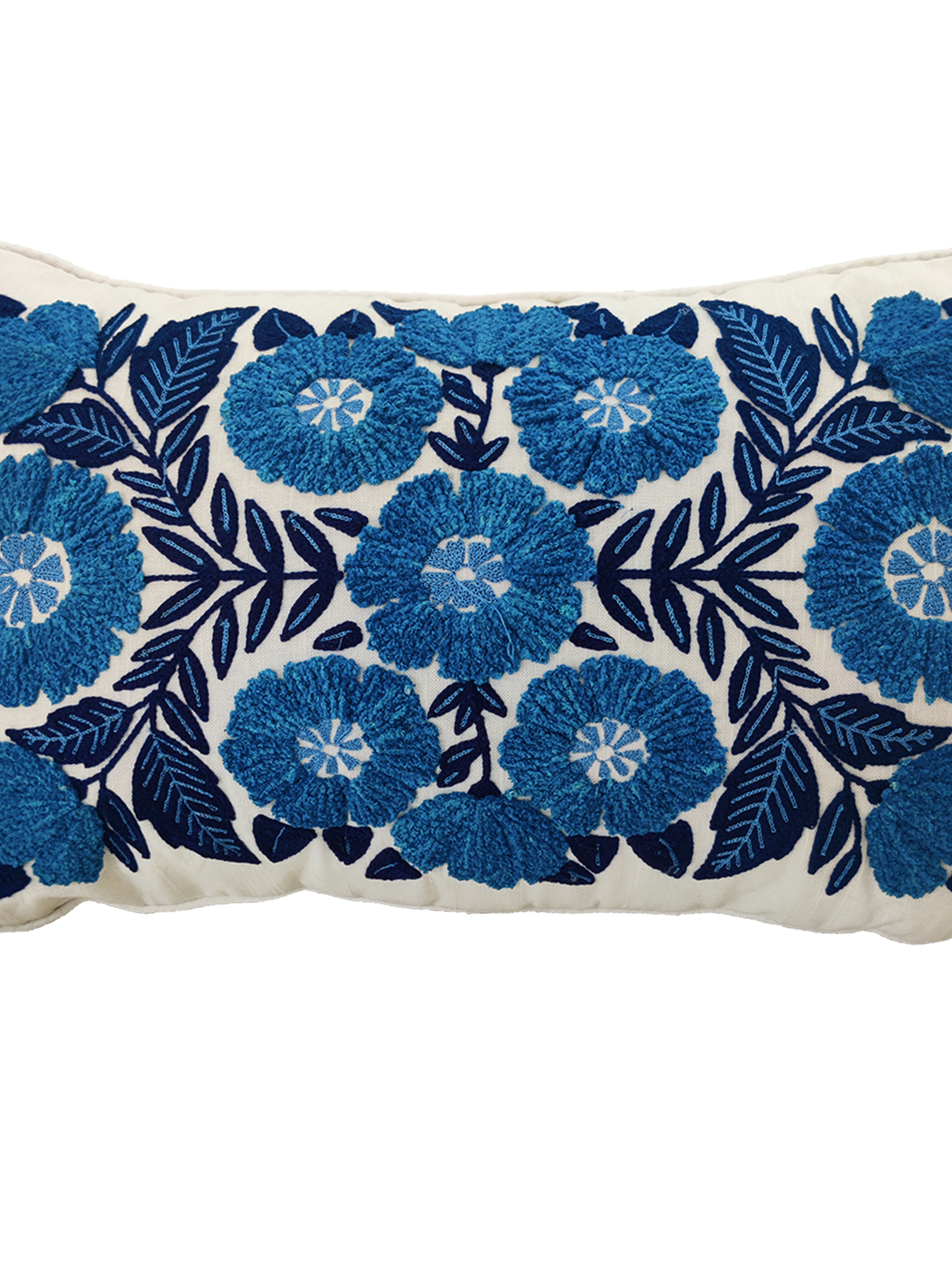 Blue Flower Embroidery Cushion CS-267