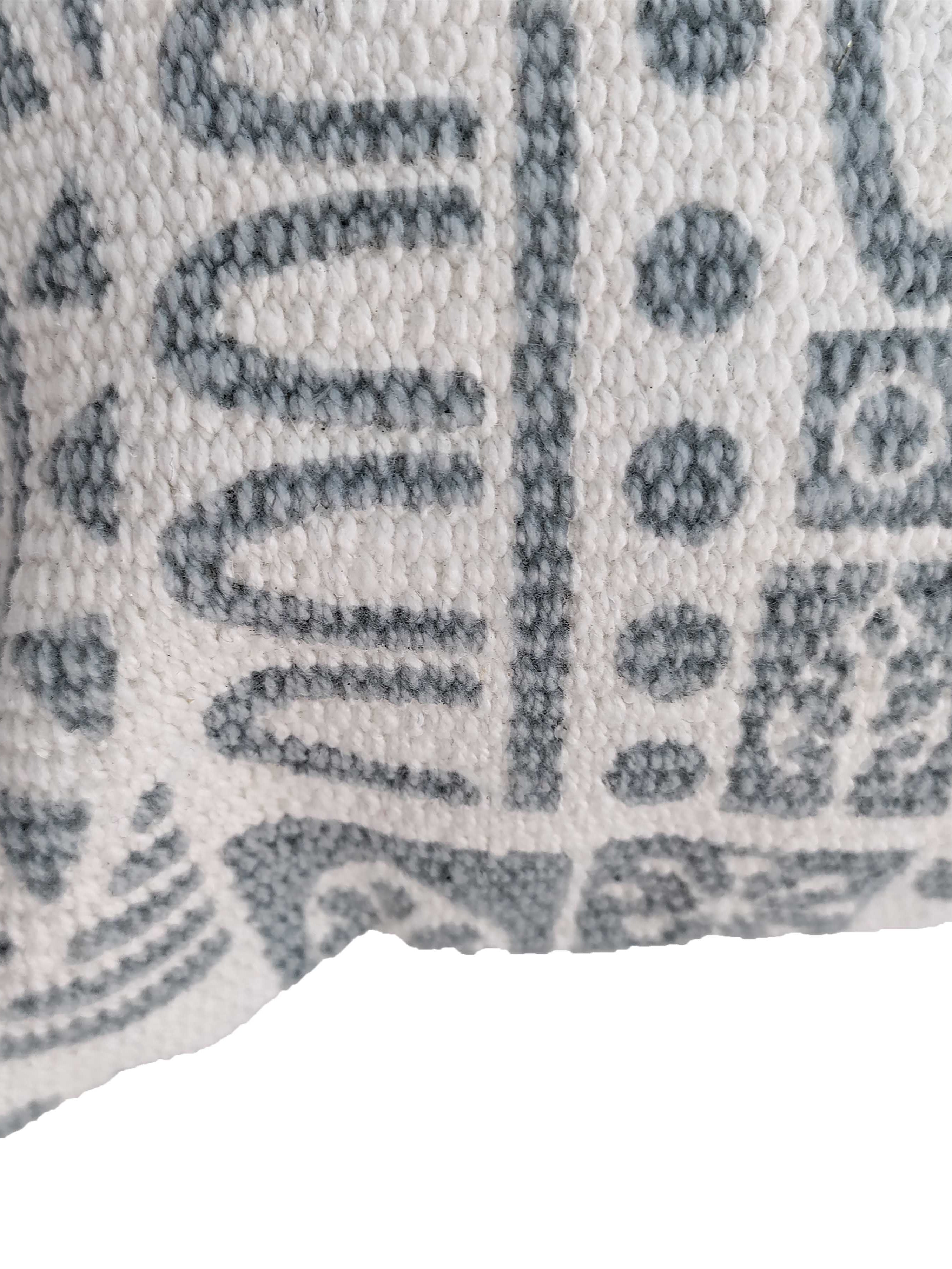 Grey and White Color Cotton Cushion CS-182
